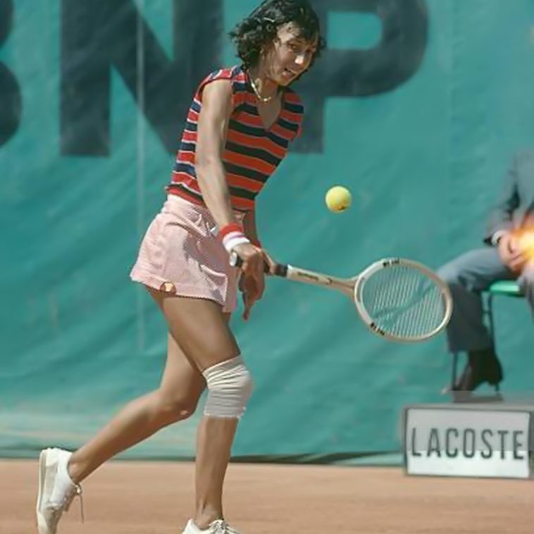 Virginia Ruzici from Romania competes in the French Open at Roland Garros.   (Photo by Gilbert Iundt/Corbis/VCG via Getty Images)